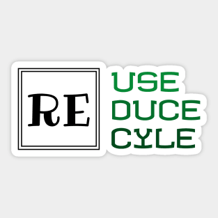 Reuse, Reduce, Recycle Environmentalist Gift Sticker